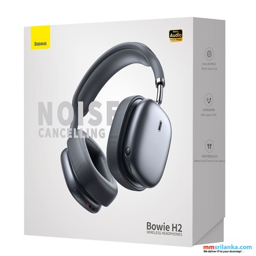 Baseus Bowie H2 Noise-Cancelling Wireless Headphone Grey